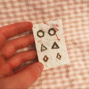 Geometric earring set